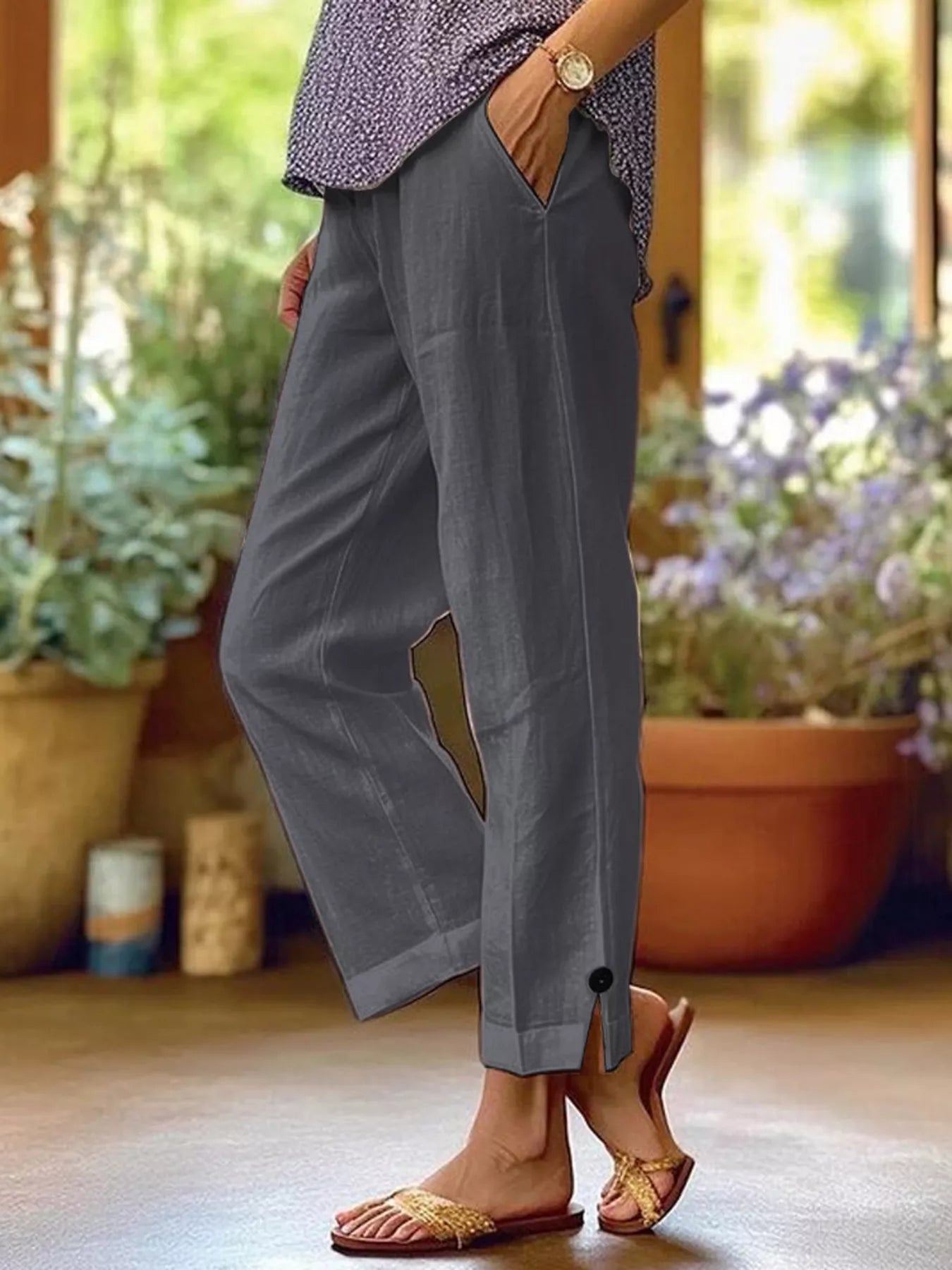 Full Size Casual Wide-Leg Pants Plus Size designed for comfort and style at Lookzlike