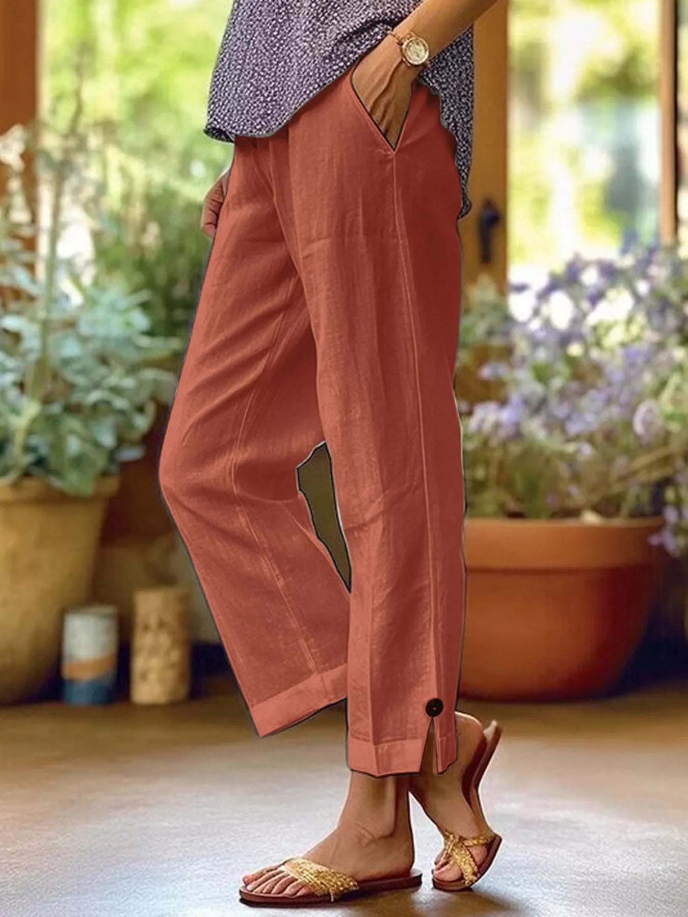 Full Size Casual Wide-Leg Pants Plus Size designed for comfort and style at Lookzlike