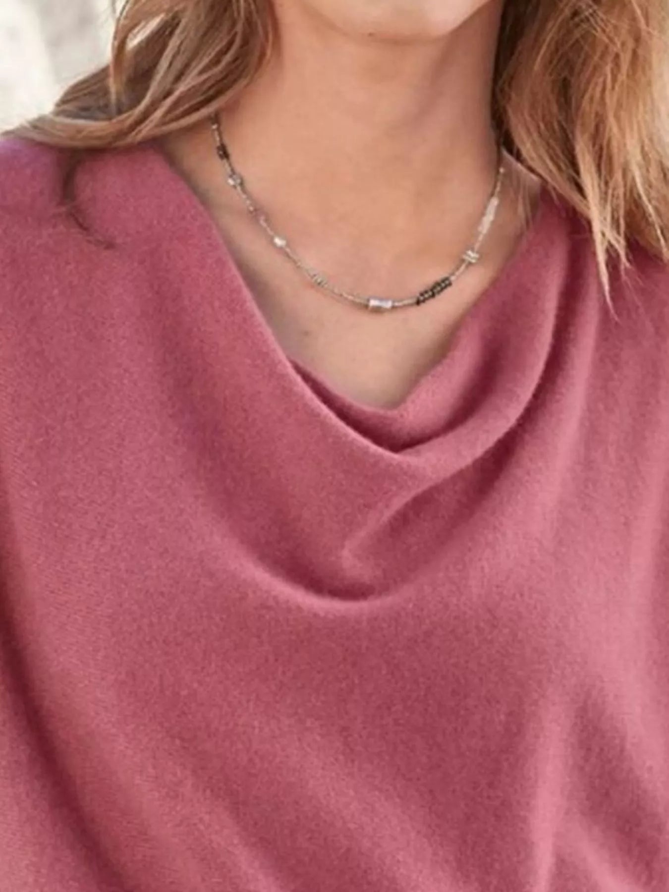 Full Size Cowl Neck Long Sleeve Top Plus Size designed for comfort and style at Lookzlike