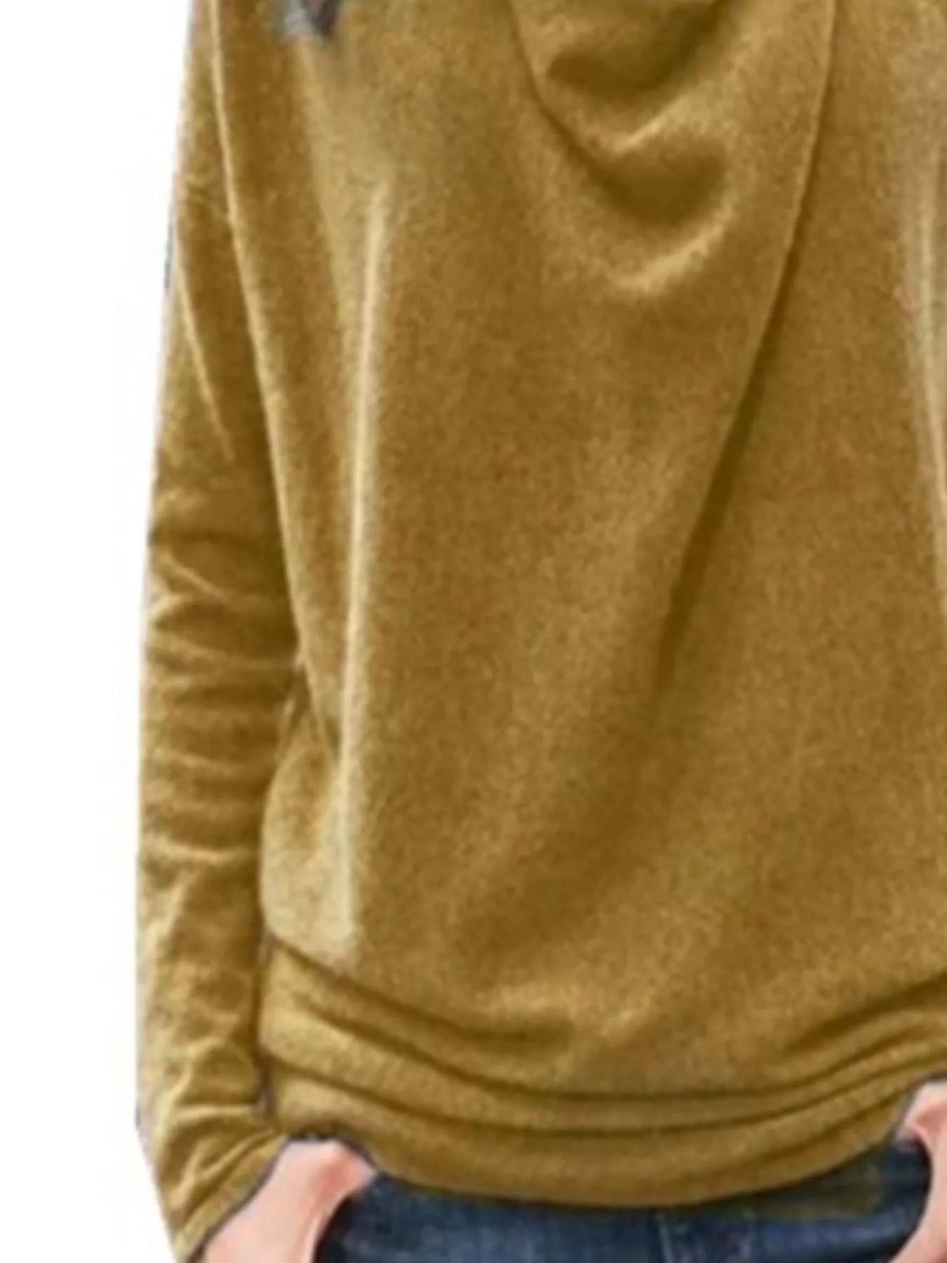 Full Size Cowl Neck Long Sleeve Top Plus Size designed for comfort and style at Lookzlike