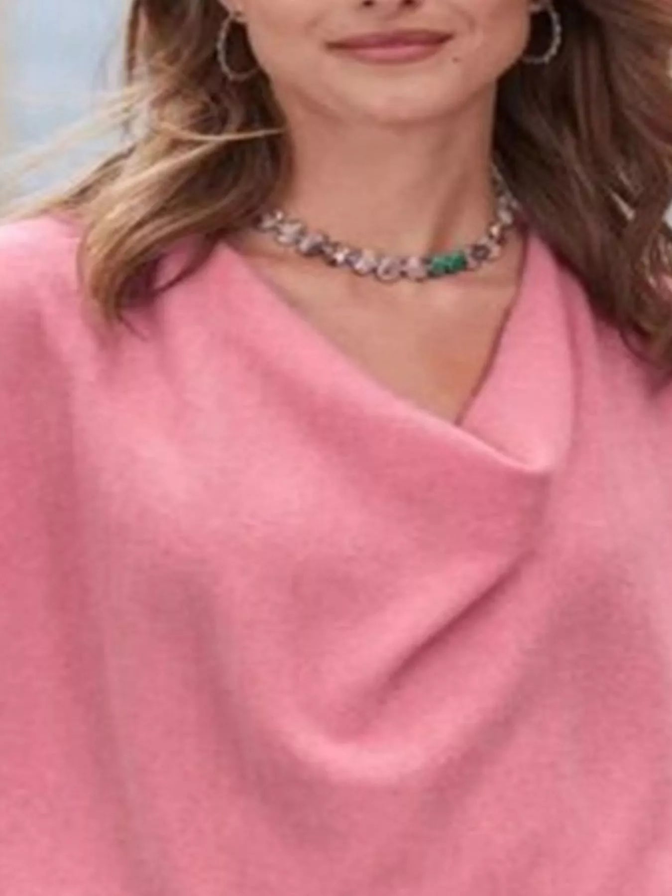 Full Size Cowl Neck Long Sleeve Top Plus Size designed for comfort and style at Lookzlike