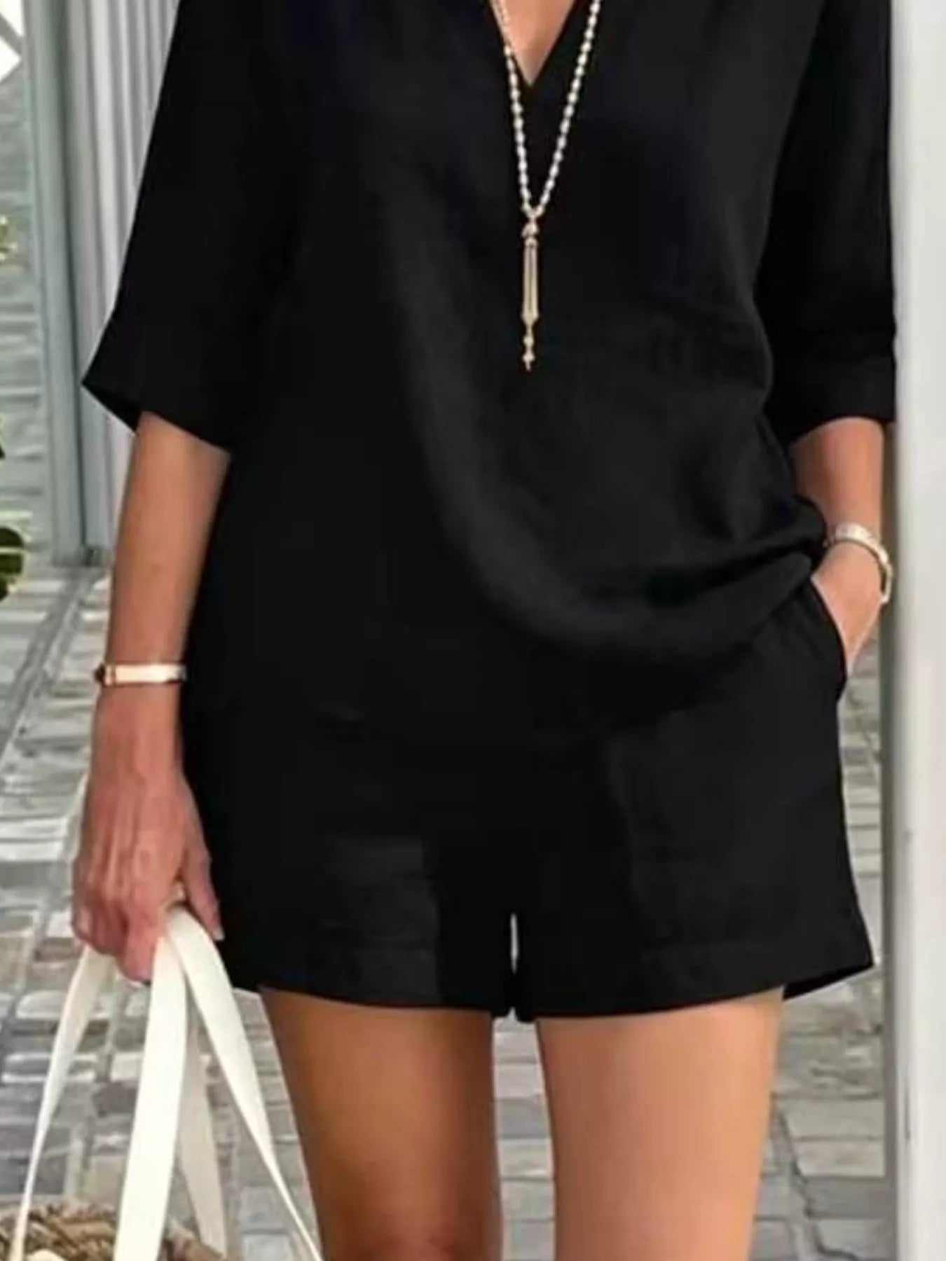 Full Size Half Sleeve Top and Shorts Set Plus Size designed for comfort and style at Lookzlike