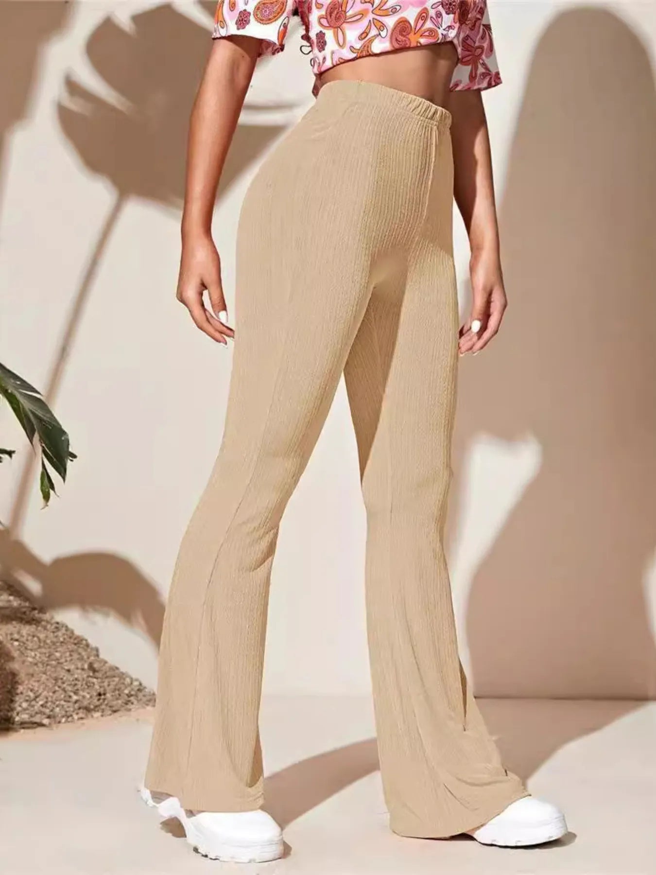 Full Size High-Waist Flare Active Pants Plus Size - Lookzlike