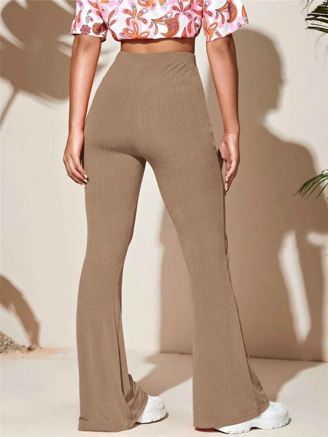 Full Size High-Waist Flare Active Pants Plus Size - Lookzlike
