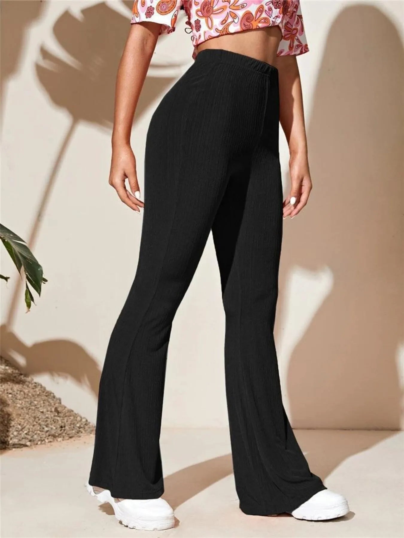 Full Size High-Waist Flare Active Pants Plus Size - Lookzlike