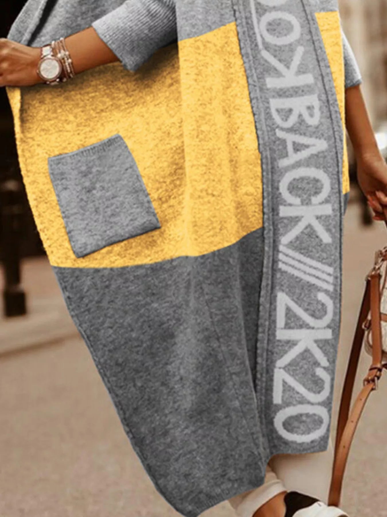 Full Size Hooded Color Block Open Front Cardigan Plus Size designed for comfort and style at Lookzlike