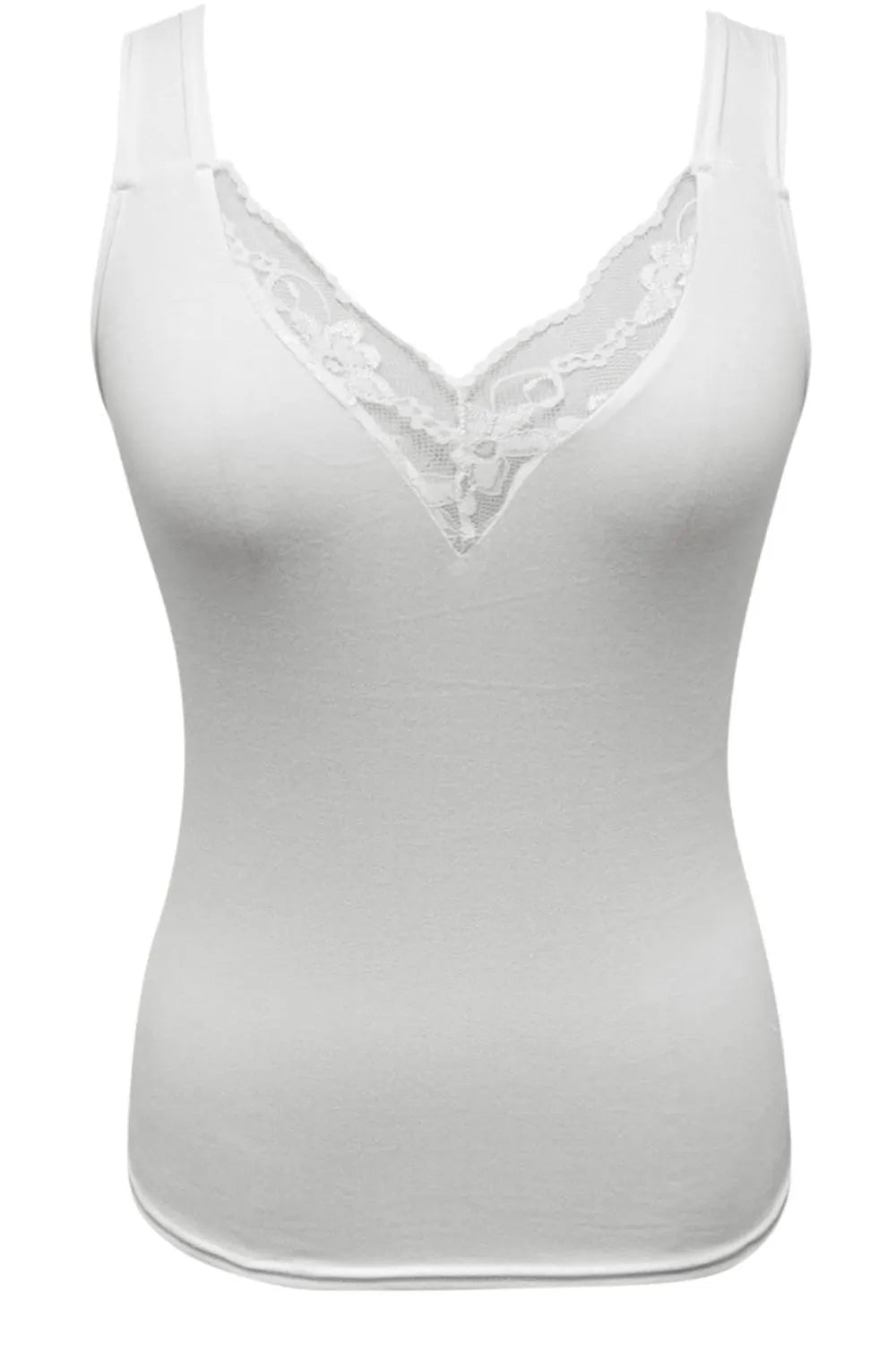 Full Size Lace Detail V - Neck Tank Plus Size designed for comfort and style at Lookzlike