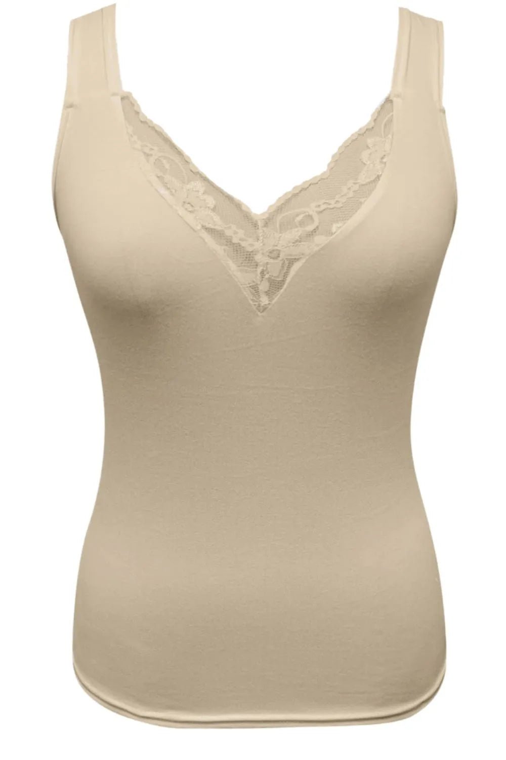 Full Size Lace Detail V - Neck Tank Plus Size designed for comfort and style at Lookzlike