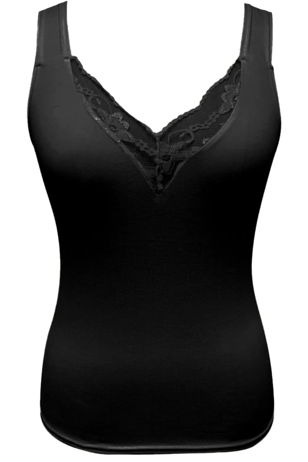 Full Size Lace Detail V - Neck Tank Plus Size designed for comfort and style at Lookzlike