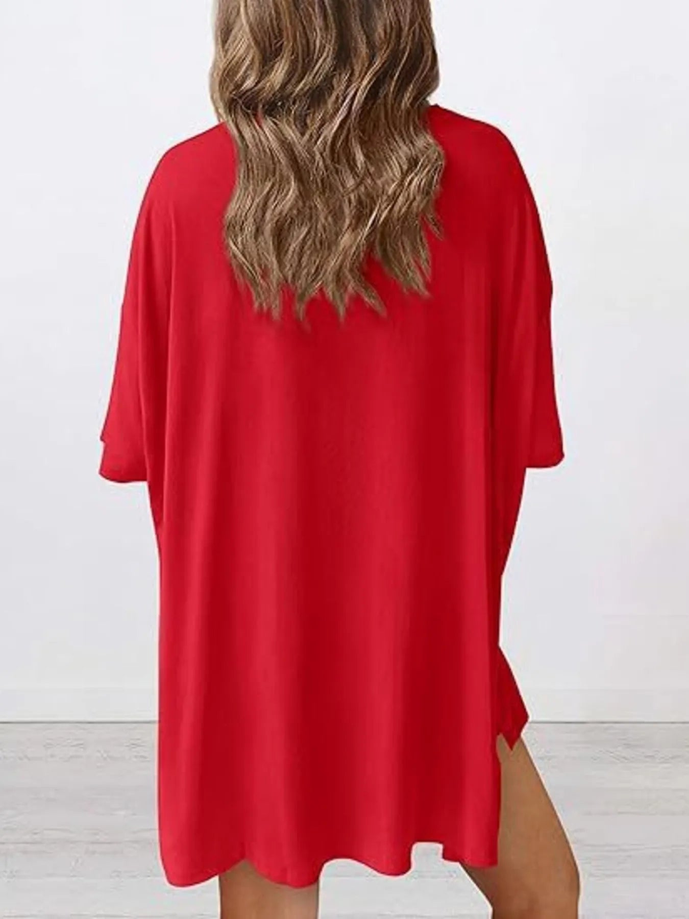 Full Size Oversized Round Neck Top and Shorts Set Plus Size - Lookzlike