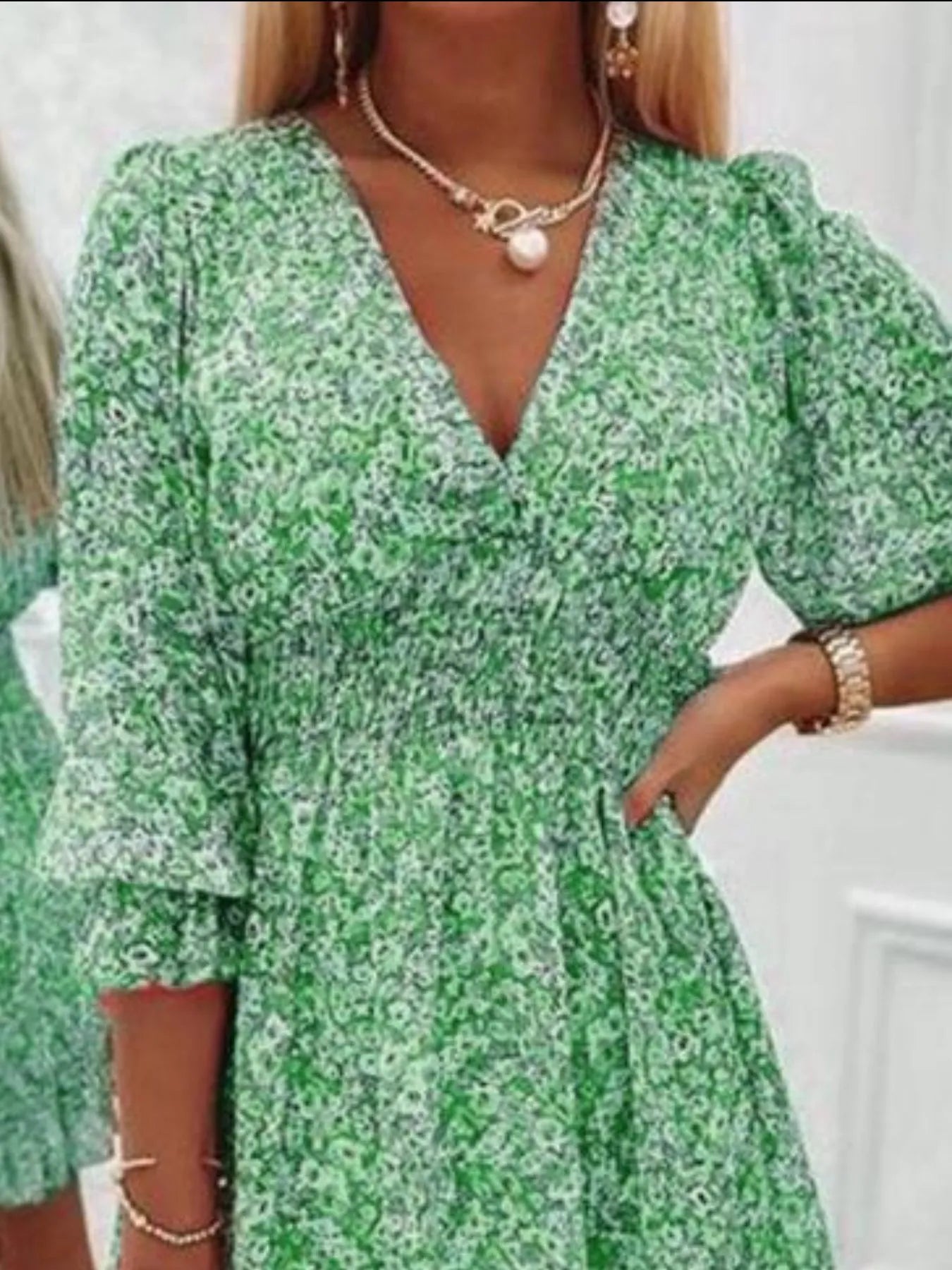 Full Size Ruffled Hem Floral Dress Plus Size - Lookzlike