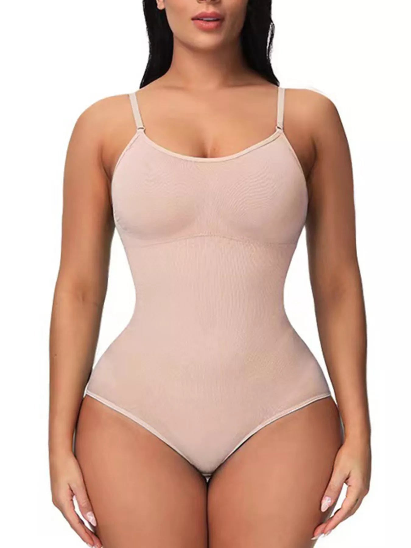 Full Size Seamless Scoop Neck Shaping Bodysuit Plus Size designed for comfort and style at Lookzlike