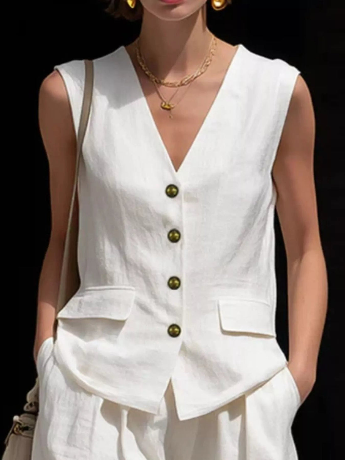 Full Size Sleeveless Vest and Shorts Set Plus Size designed for comfort and style at Lookzlike
