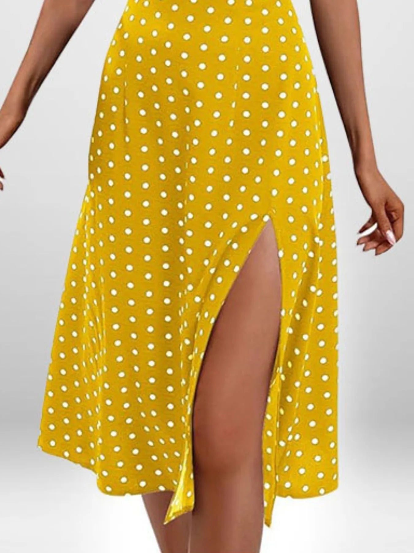 Full Size Slit Printed Cami Midi Dress Plus Size - Lookzlike