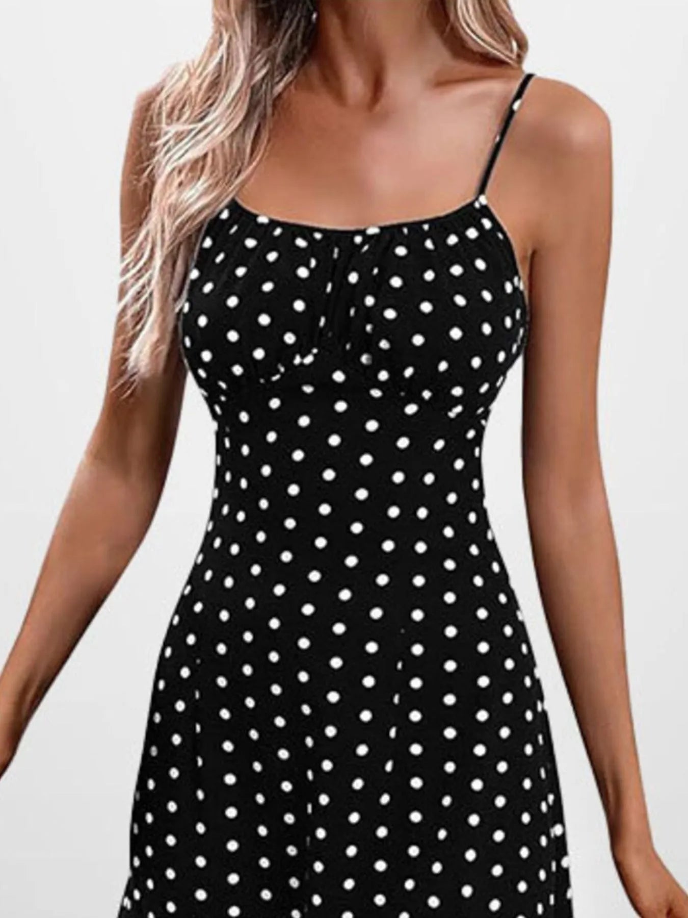 Full Size Slit Printed Cami Midi Dress Plus Size - Lookzlike