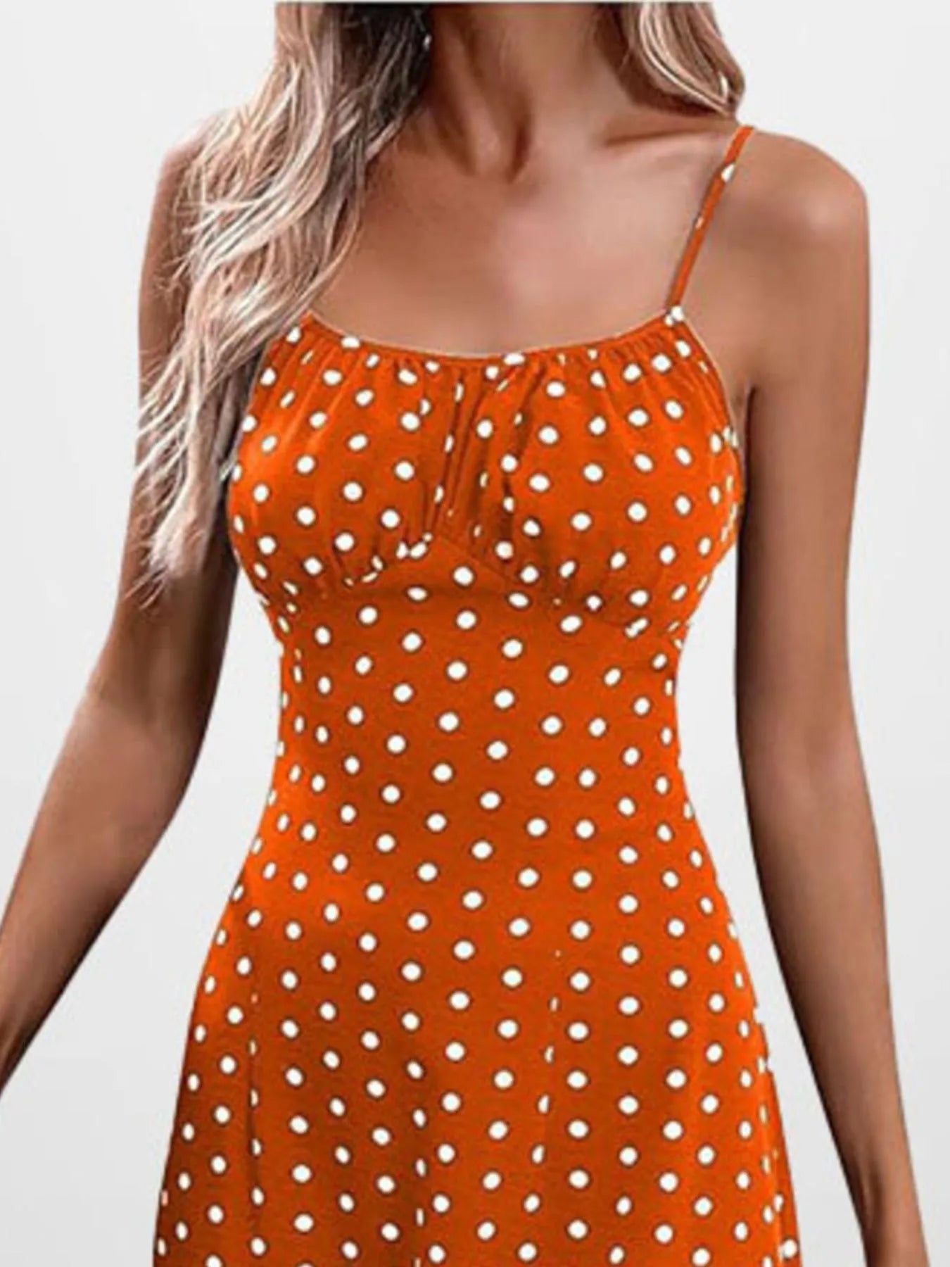 Full Size Slit Printed Cami Midi Dress Plus Size - Lookzlike