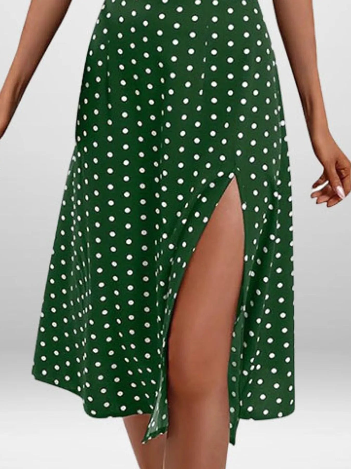 Full Size Slit Printed Cami Midi Dress Plus Size - Lookzlike