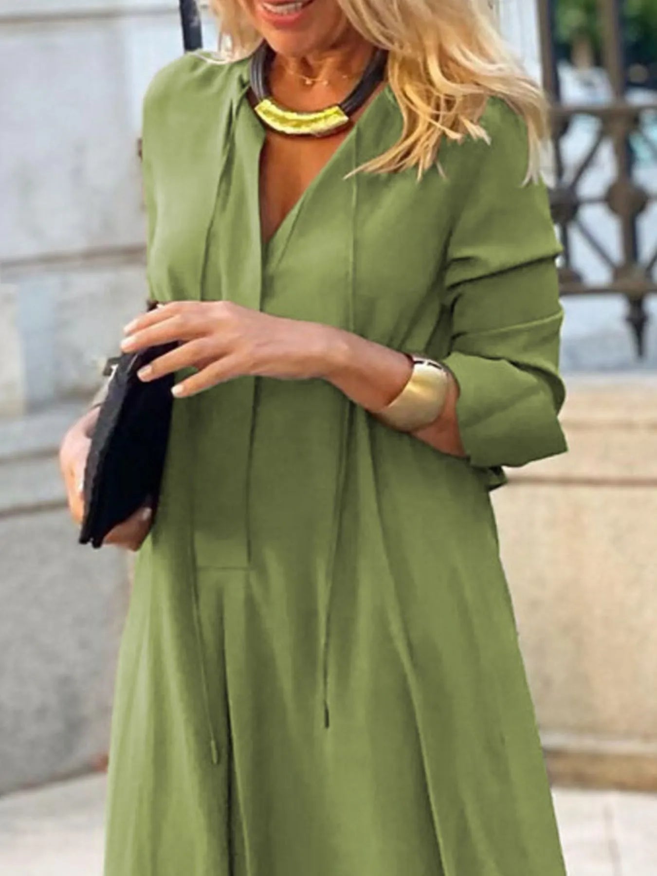 Full Size Solid Color Maxi Shirt Dress Plus Size - Lookzlike