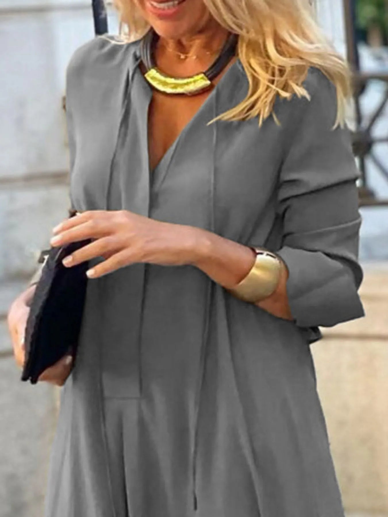 Full Size Solid Color Maxi Shirt Dress Plus Size - Lookzlike
