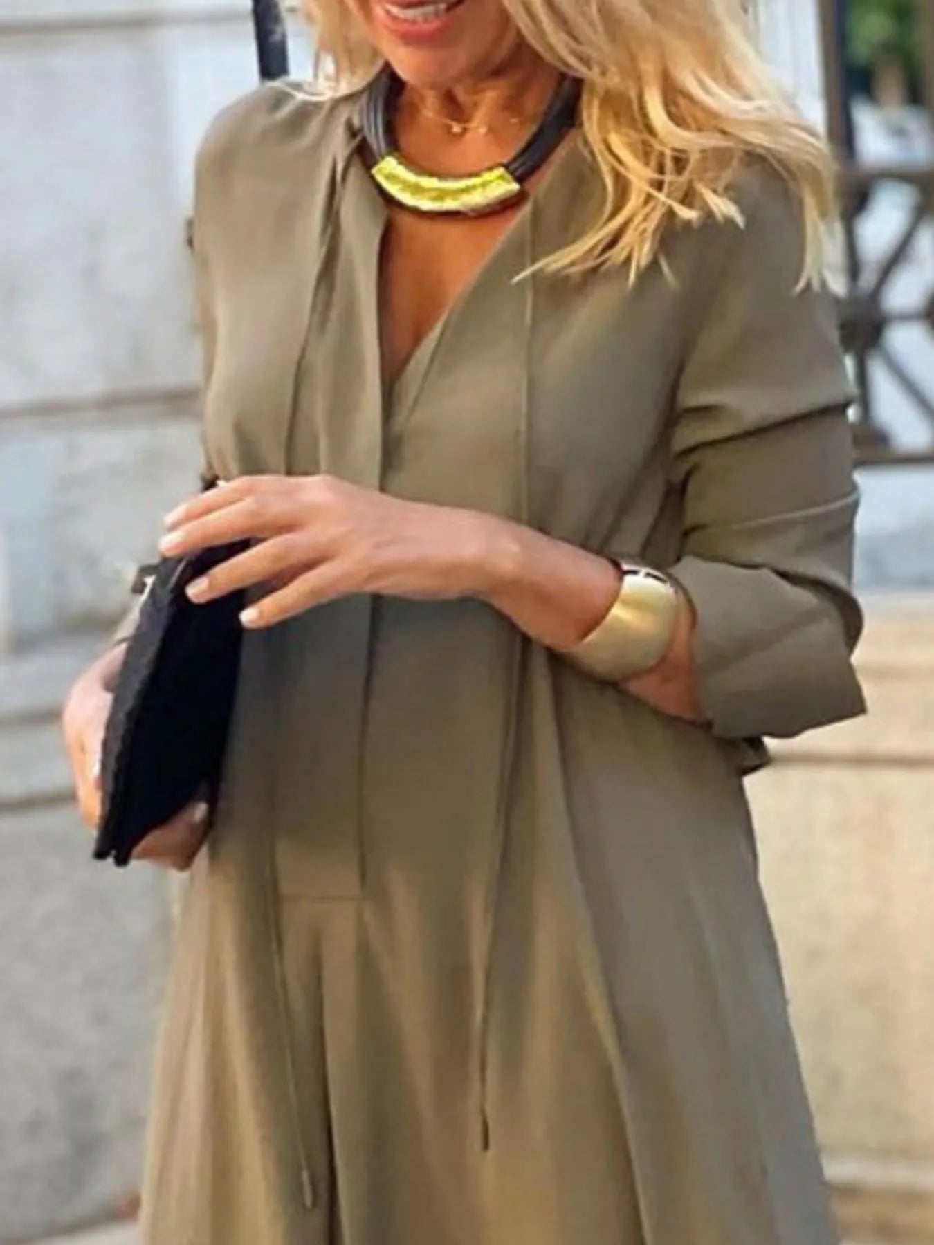 Full Size Solid Color Maxi Shirt Dress Plus Size - Lookzlike