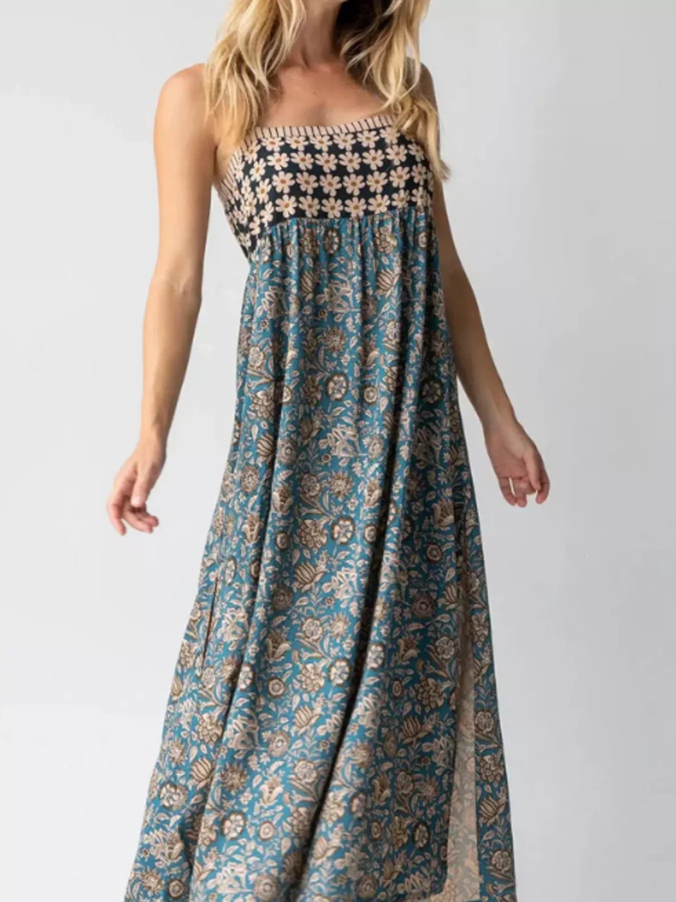 Full Size Square Neck Cami Dress with Side Slit Plus Size designed for comfort and style at Lookzlike