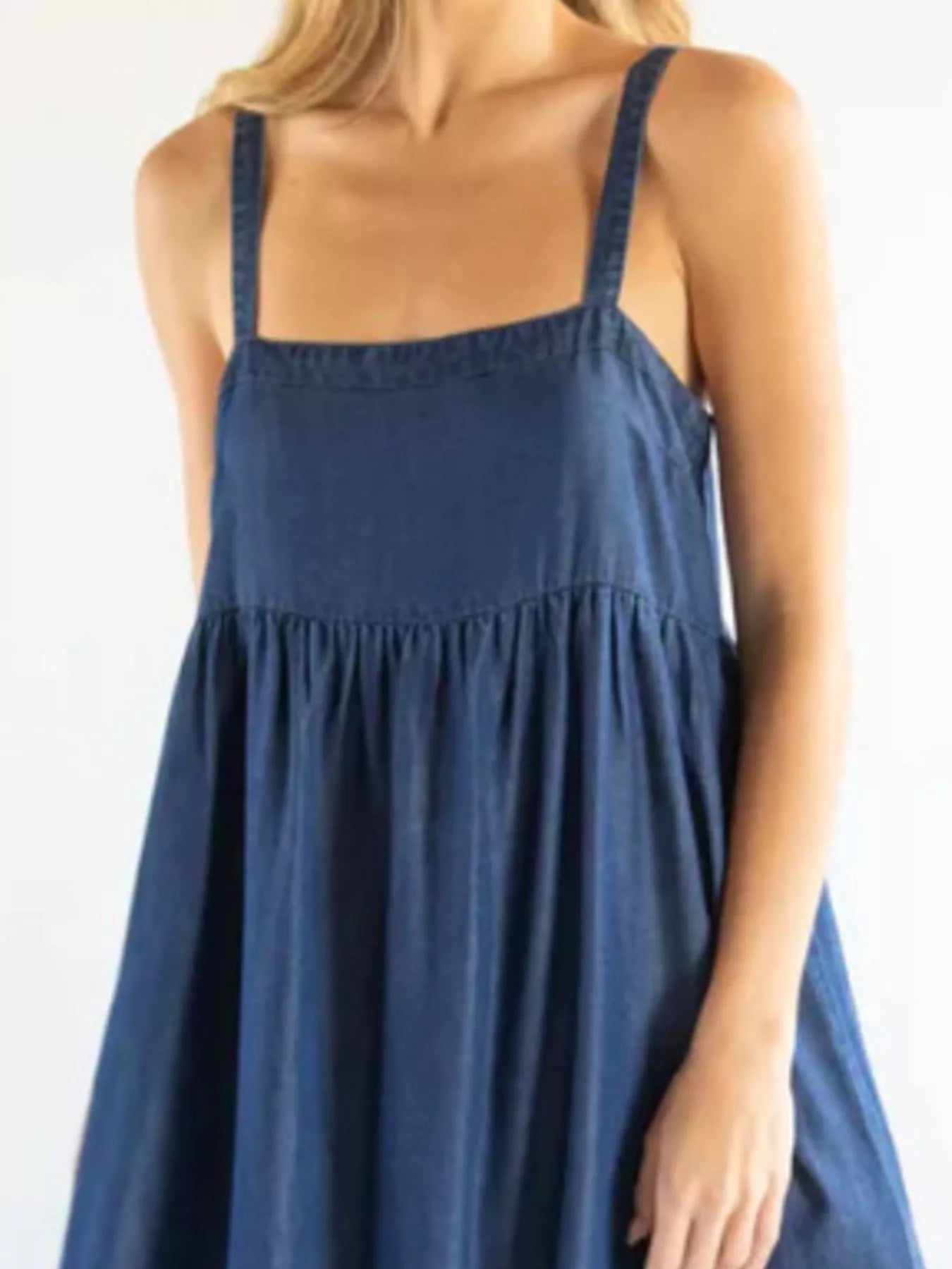 Full Size Square Neck Cami Dress with Side Slit Plus Size designed for comfort and style at Lookzlike