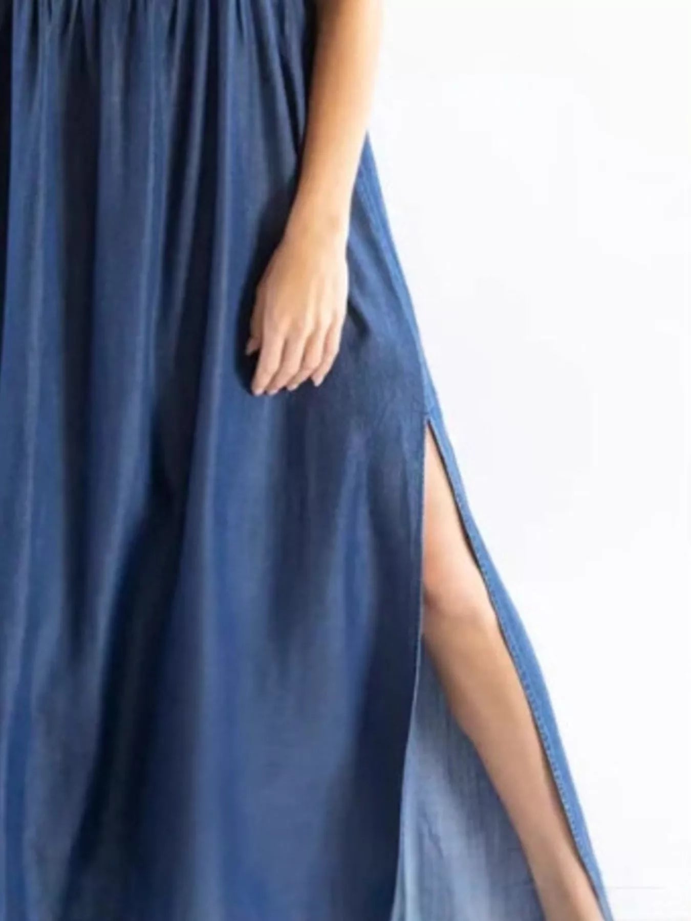Full Size Square Neck Cami Dress with Side Slit Plus Size designed for comfort and style at Lookzlike