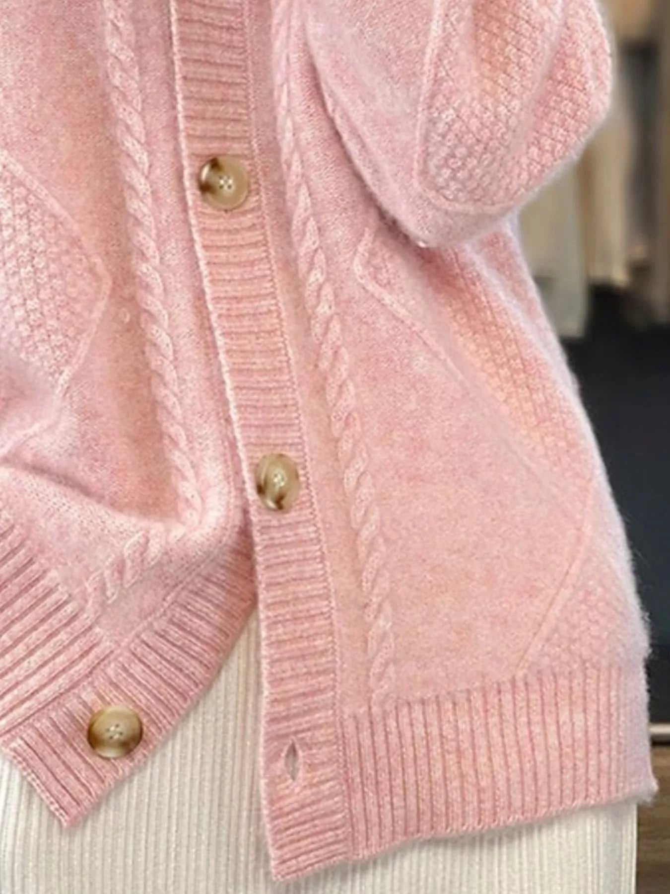 Full Size Textured Knit Button - Down Cardigan Plus Size designed for comfort and style at Lookzlike