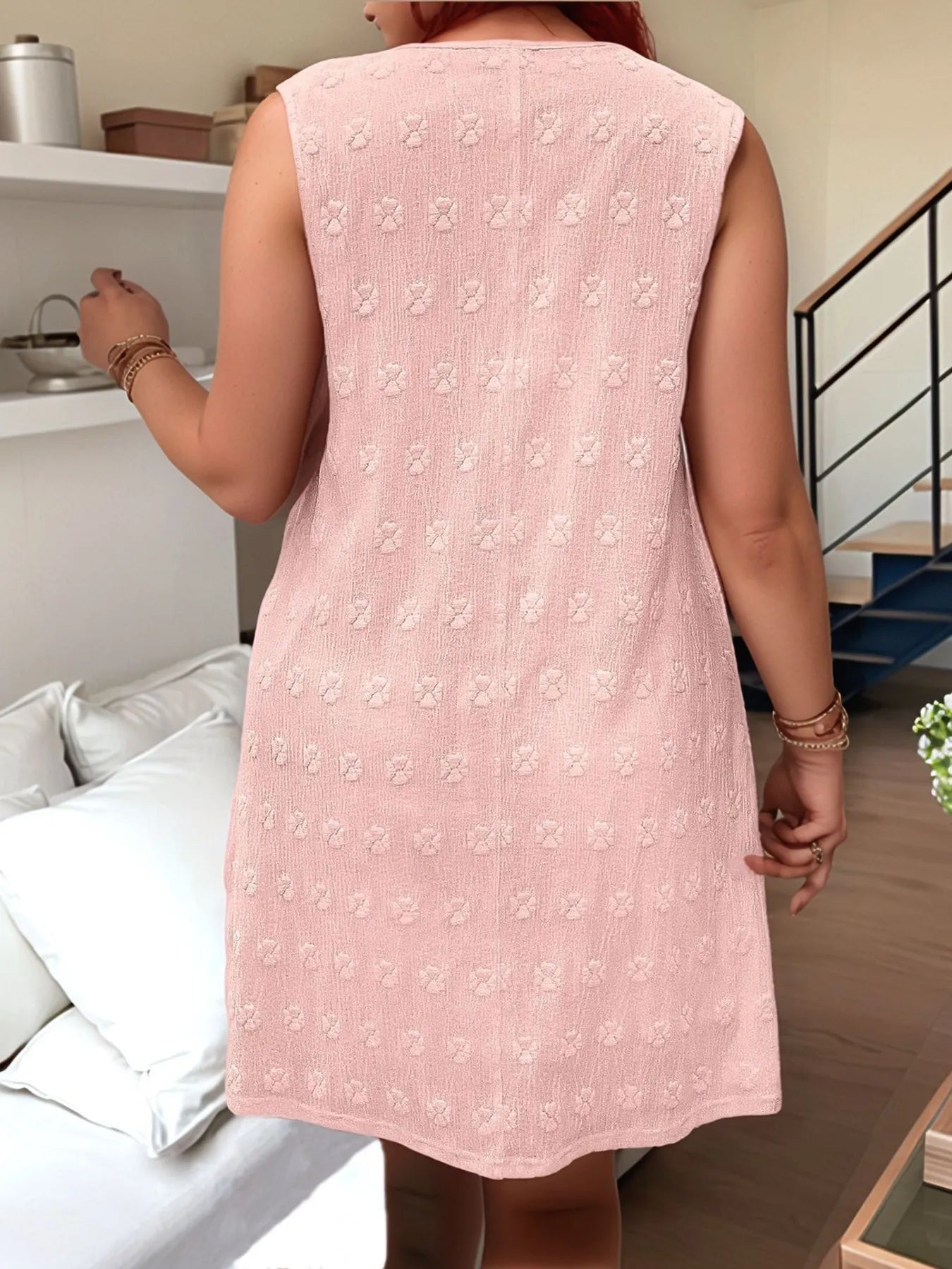 Full Size V-Neck Sleeveless Summer Dress Plus Size - Lookzlike