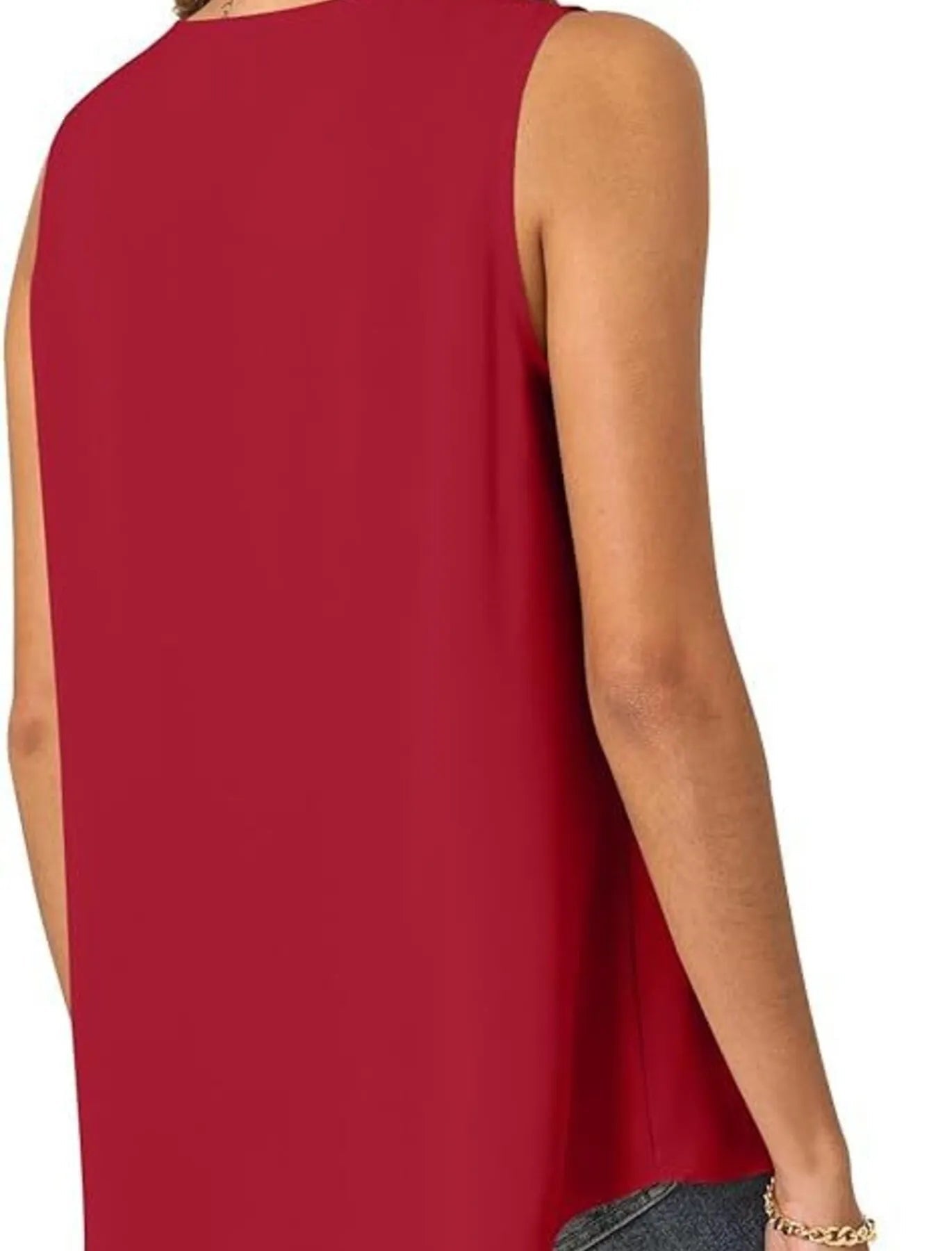 Full Size V-Neck Sleeveless Tank Top Plus Size - Lookzlike