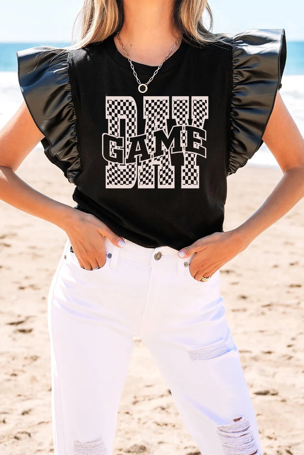 GAME DAY Ruffle Sleeve Blouse - Lookzlike