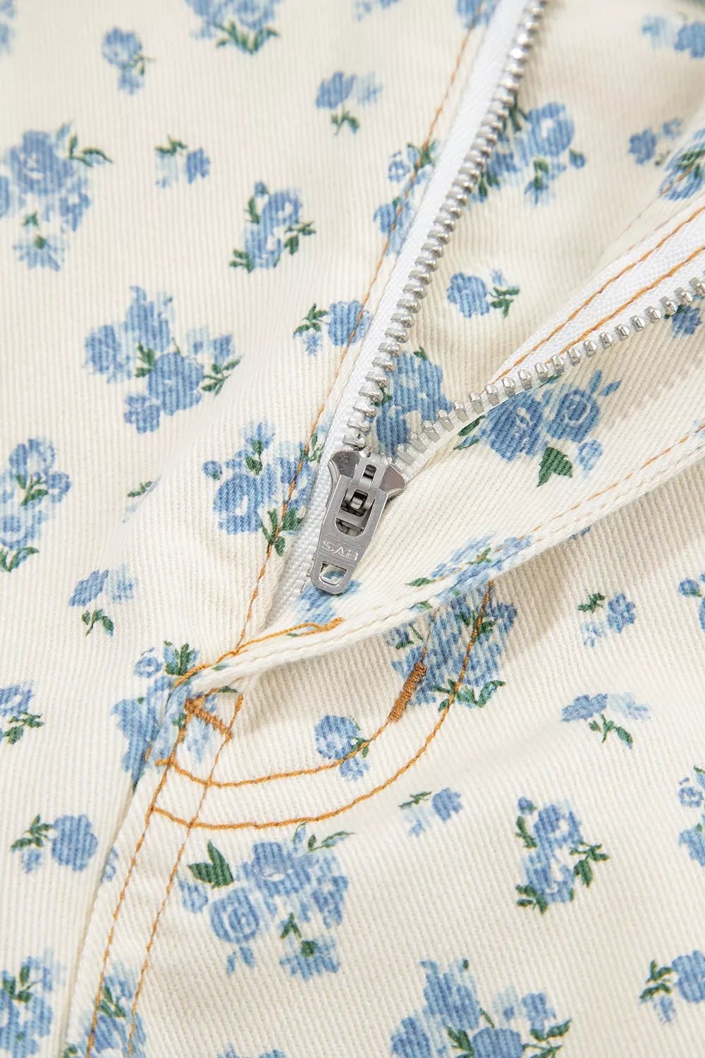 Grommet Knot Waist Floral Barrel Leg Jeans designed for comfort and style at Lookzlike