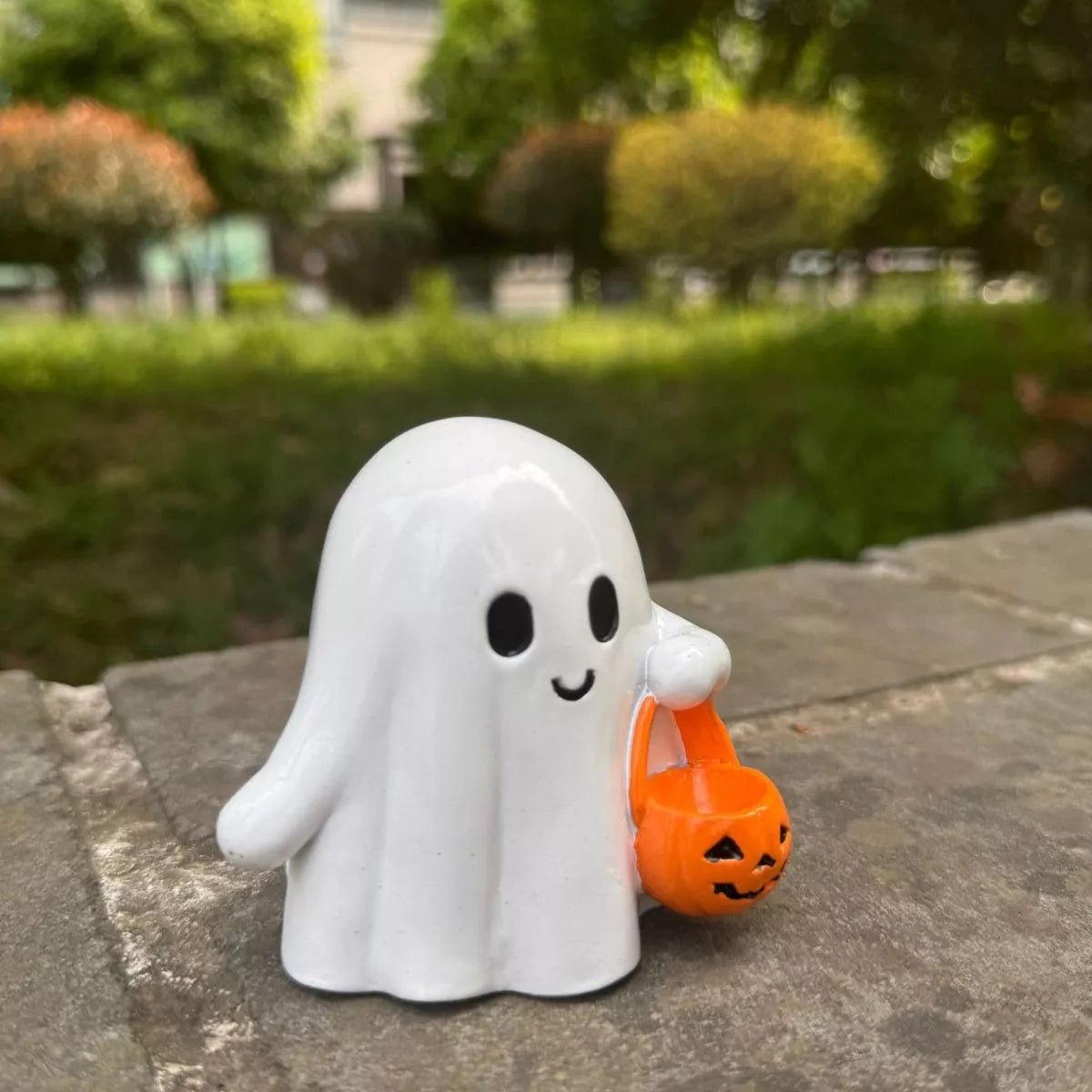 Halloween Ghost Ornament with Pumpkin Basket designed for comfort and style at Lookzlike