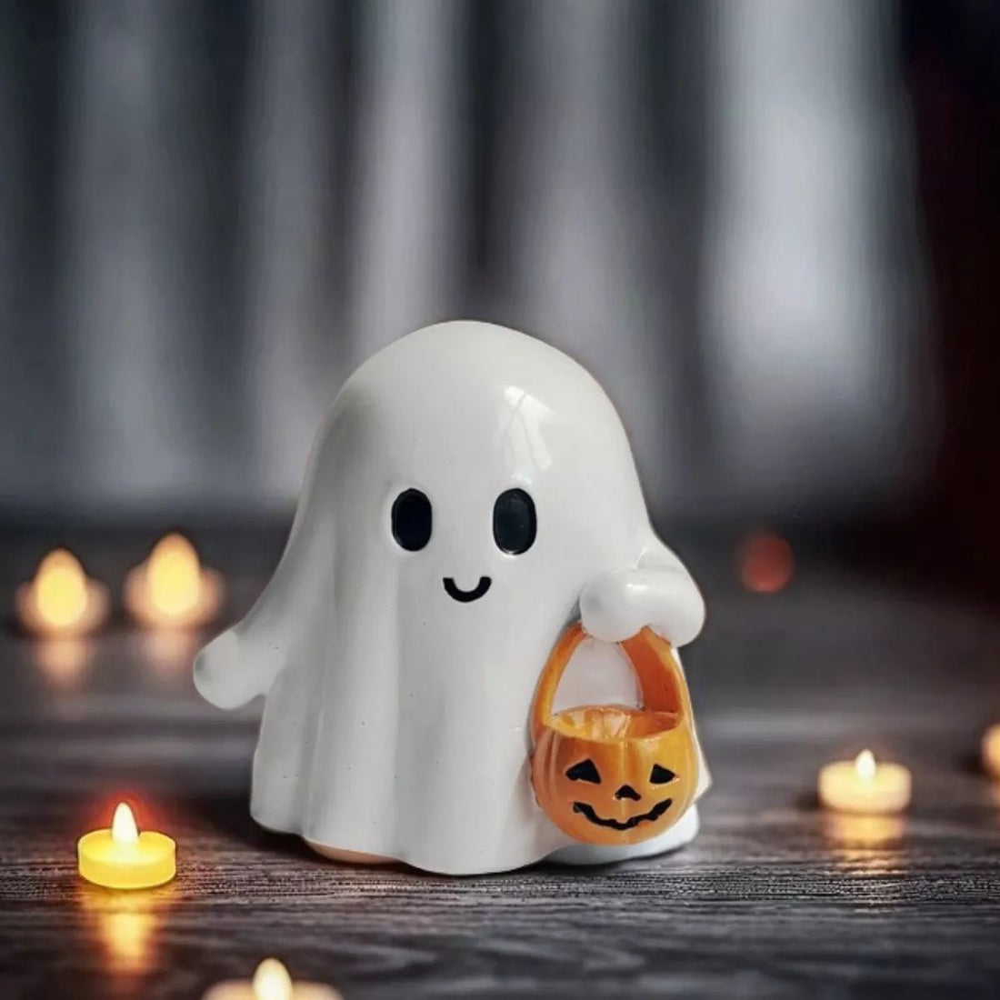 Halloween Ghost Ornament with Pumpkin Basket designed for comfort and style at Lookzlike
