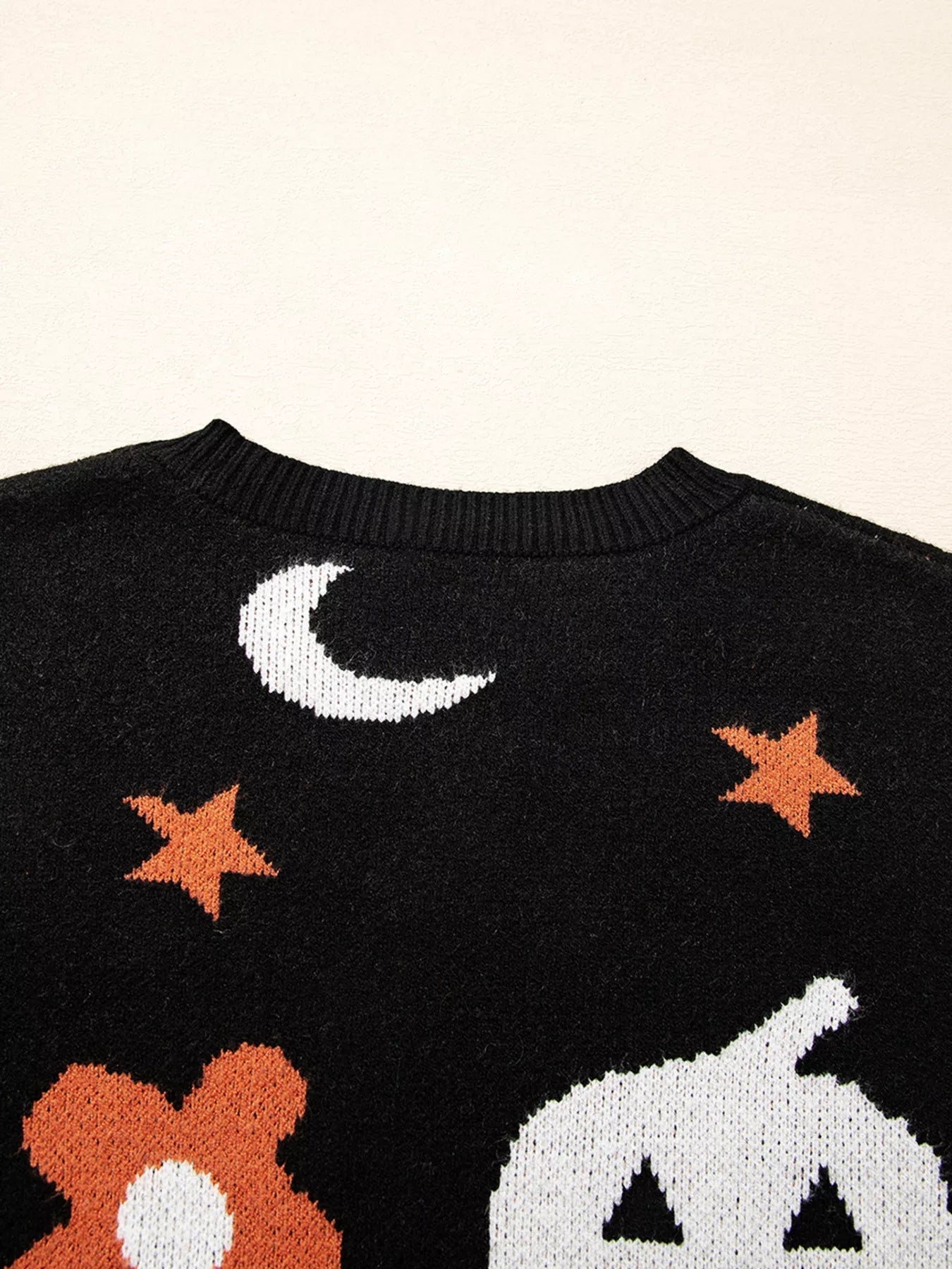 Halloween Gothic Pattern Long Sleeve Sweater designed for comfort and style at Lookzlike