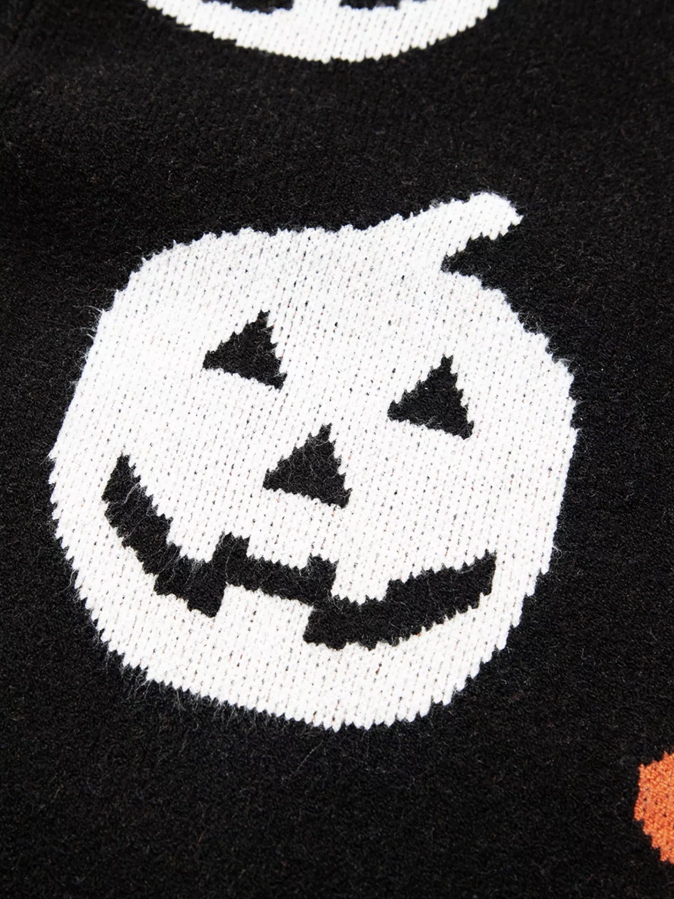 Halloween Gothic Pattern Long Sleeve Sweater designed for comfort and style at Lookzlike