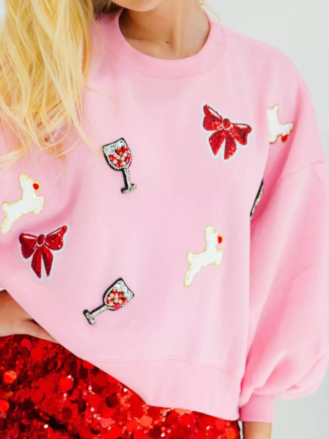 Halloween Sequin Round Neck Long Sleeve Sweatshirt designed for comfort and style at Lookzlike
