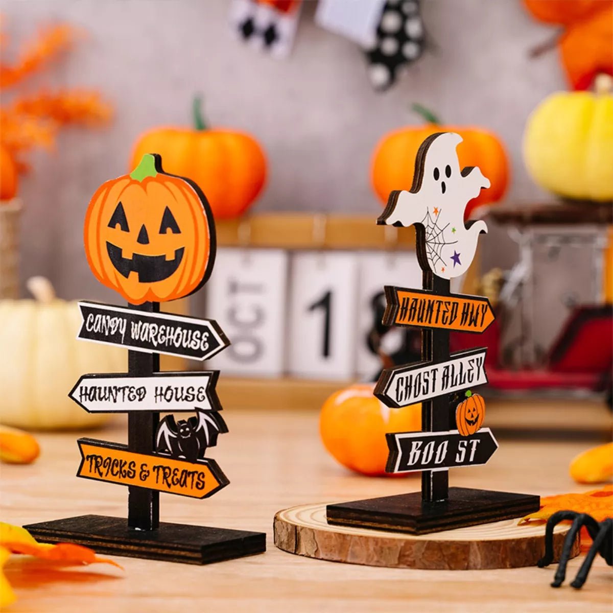 Halloween Wooden Signpost Ornaments designed for comfort and style at Lookzlike