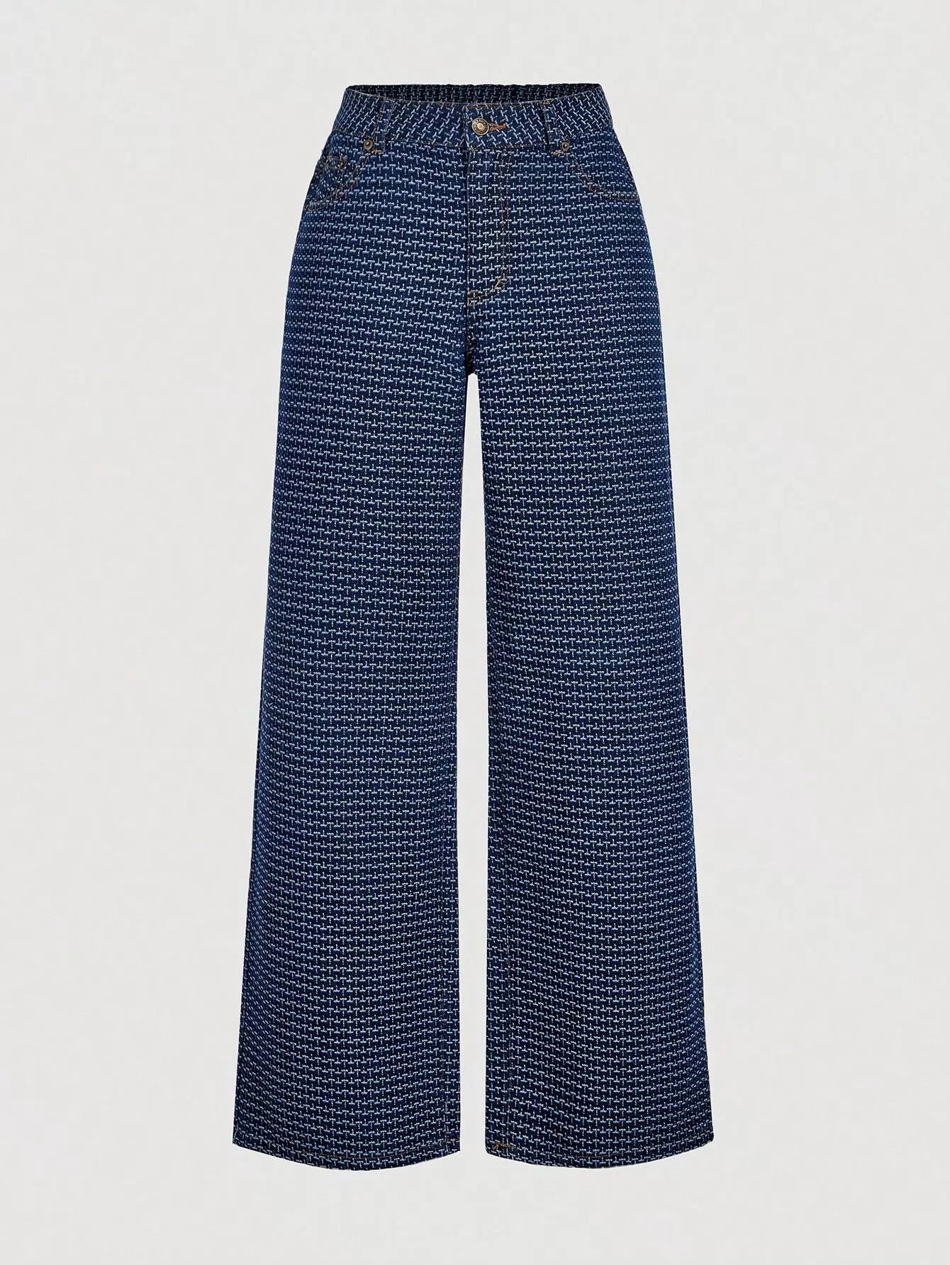 Halter Neck Denim Vest and Wide-Leg Jeans Set designed for comfort and style at Lookzlike