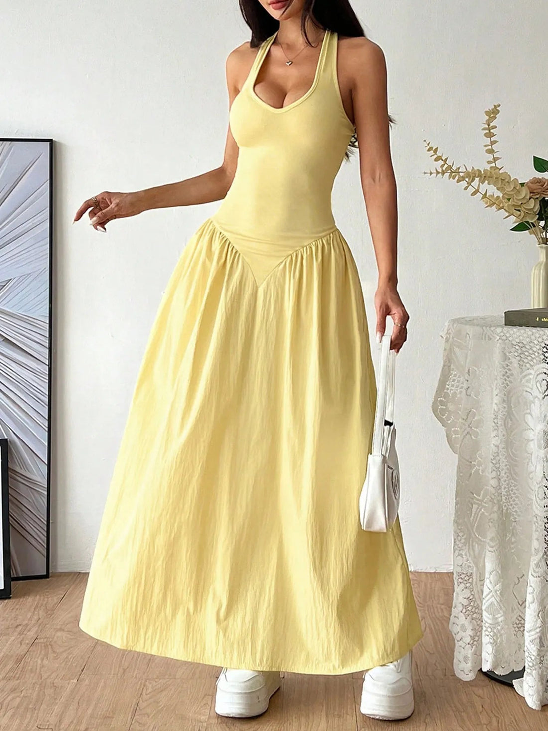 Halter Neck Maxi Dress designed for comfort and style at Lookzlike
