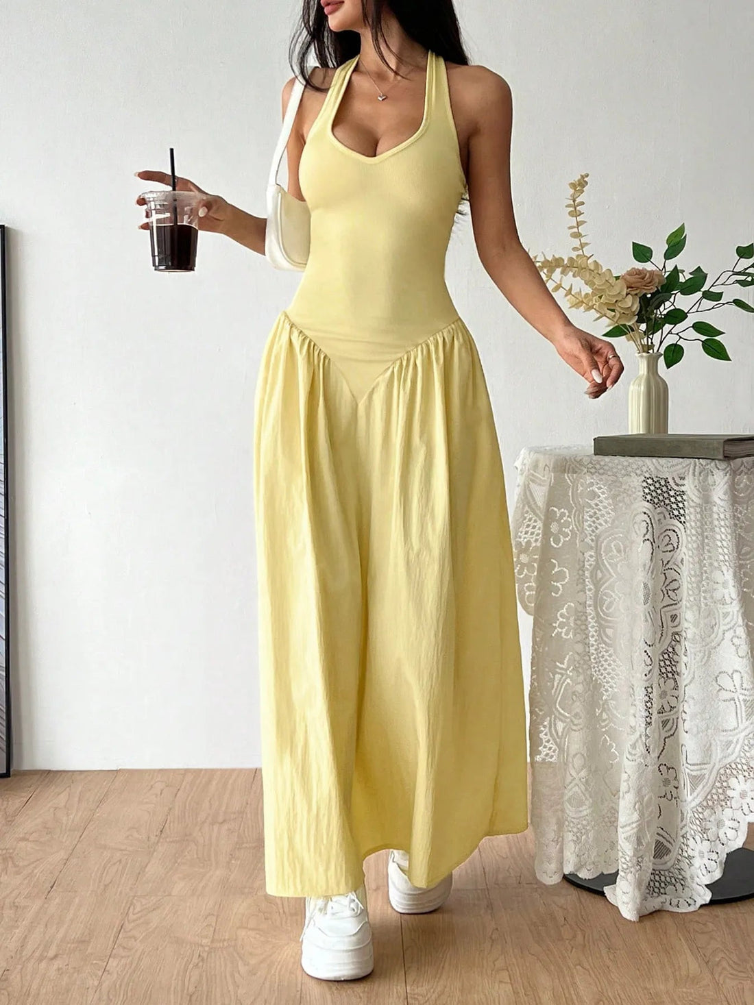 Halter Neck Maxi Dress designed for comfort and style at Lookzlike