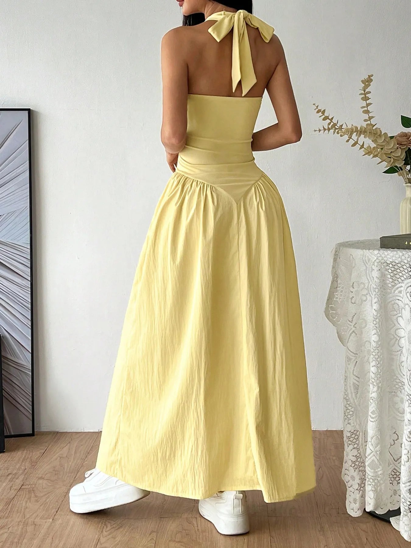Halter Neck Maxi Dress designed for comfort and style at Lookzlike
