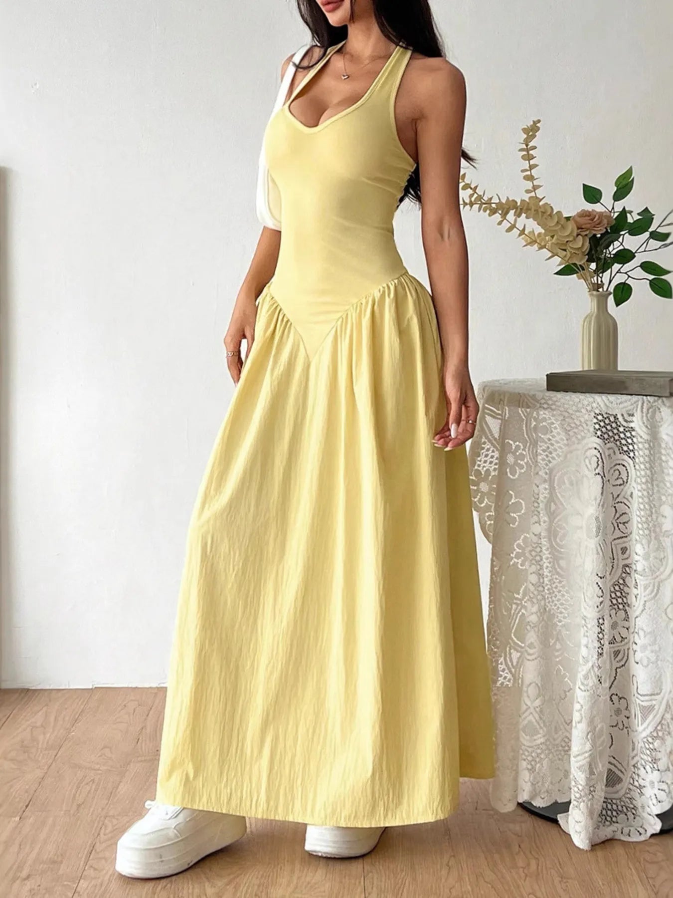 Halter Neck Maxi Dress designed for comfort and style at Lookzlike