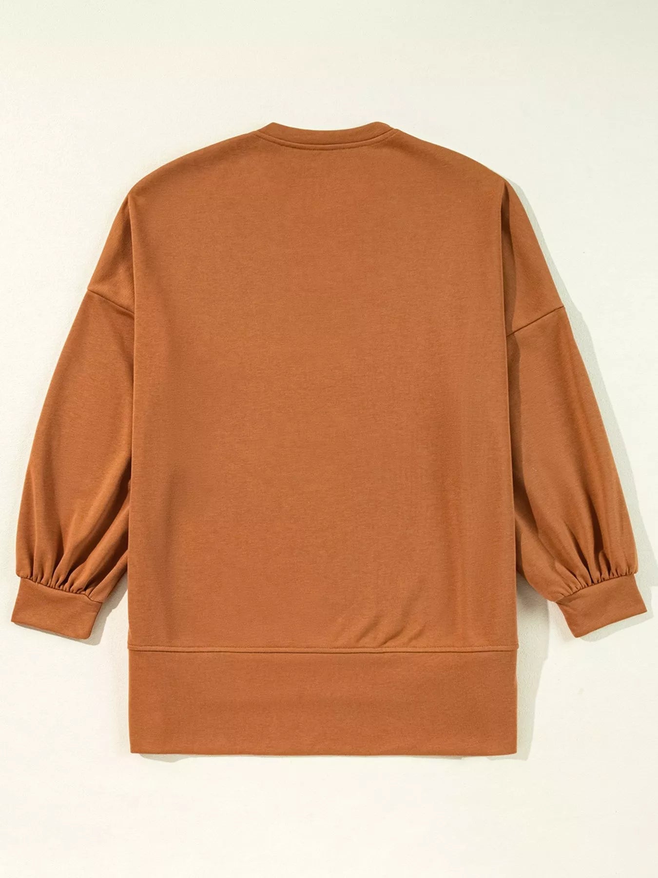 Happy Halloween Graphic Notched Long Sleeve Loose Top designed for comfort and style at Lookzlike
