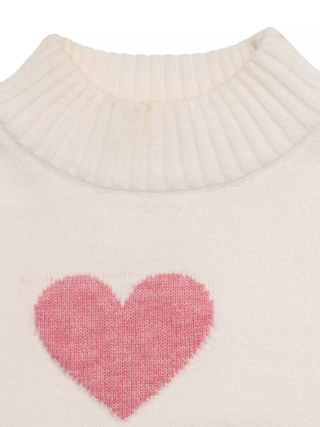 Heart Mock Neck Long Sleeve Sweater designed for comfort and style at Lookzlike