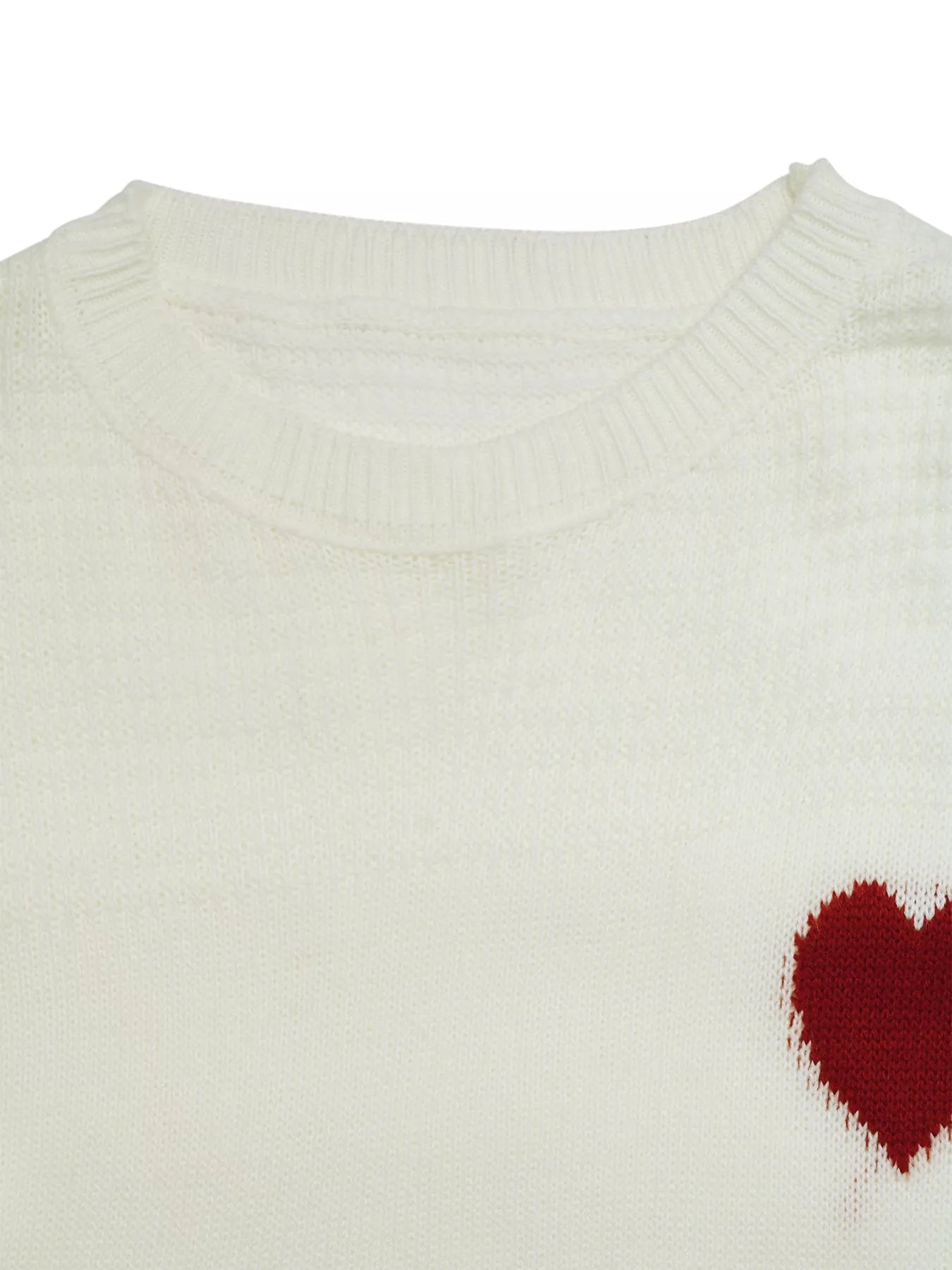 Heart Pattern Dropped Shoulder Sweater designed for comfort and style at Lookzlike