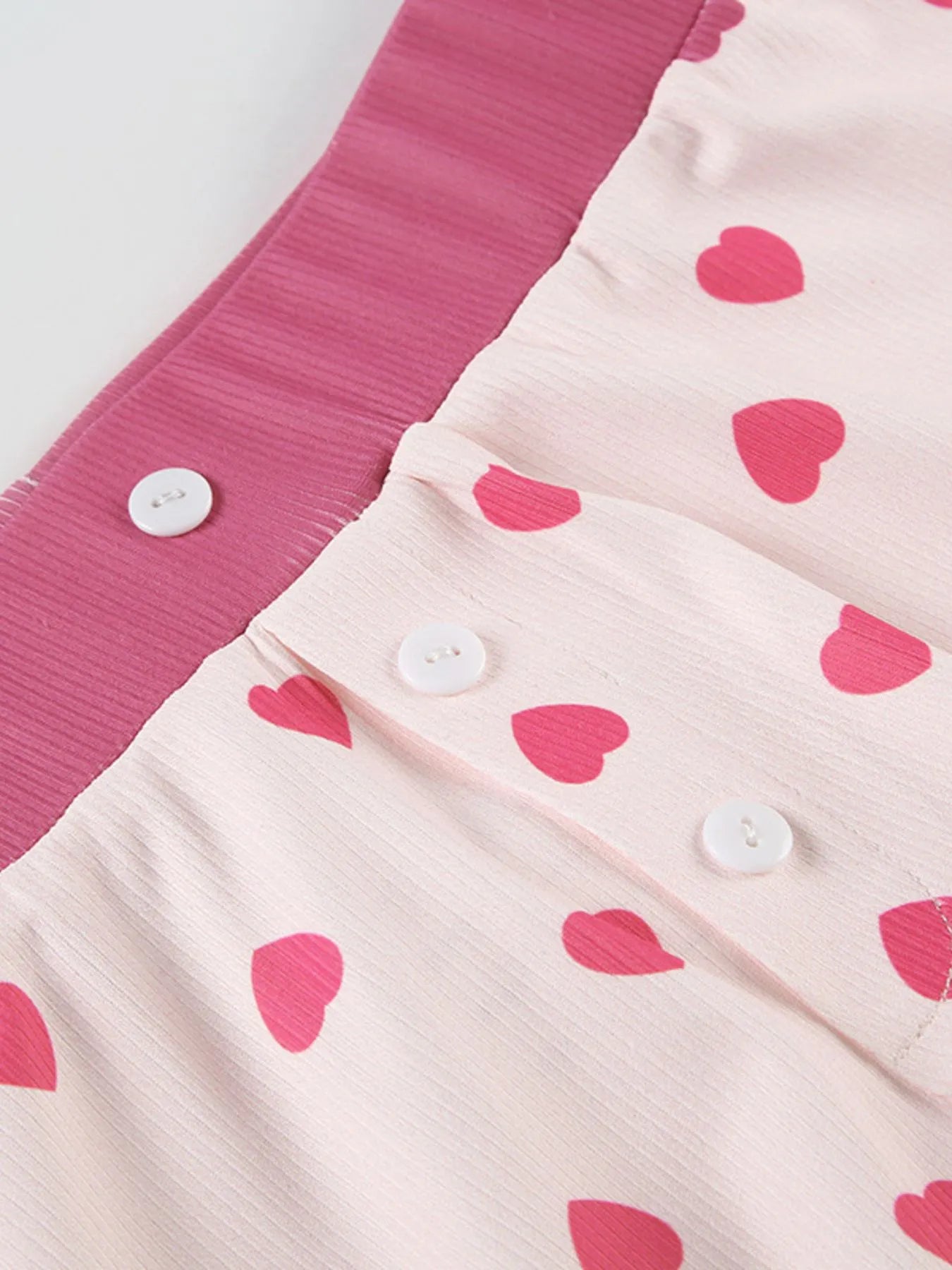 Heart Print Top and Shorts Loungewear Set - Lookzlike