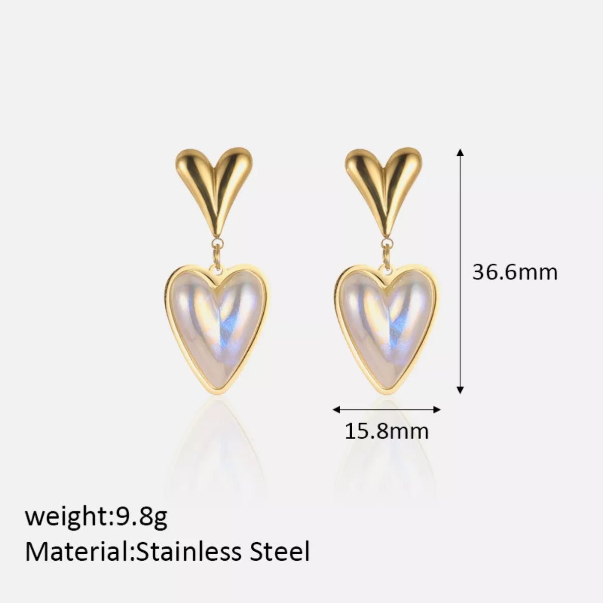 Heart - Shaped Pearl Drop Earrings designed for comfort and style at Lookzlike