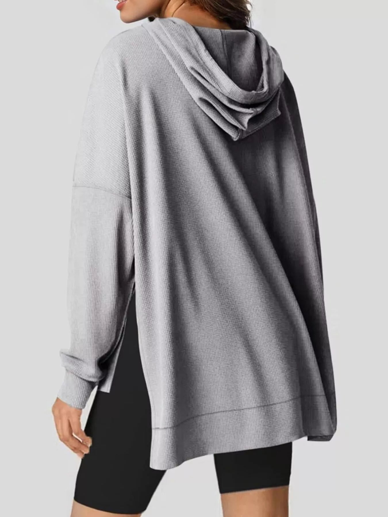 High - Low Hoodie with Kangaroo Pocket designed for comfort and style at Lookzlike