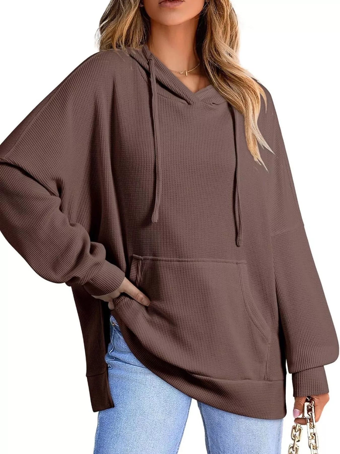 High - Low Hoodie with Kangaroo Pocket designed for comfort and style at Lookzlike